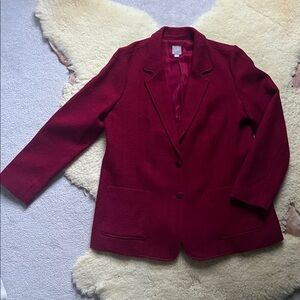 J jill tweed wool blend blazer/coat red large